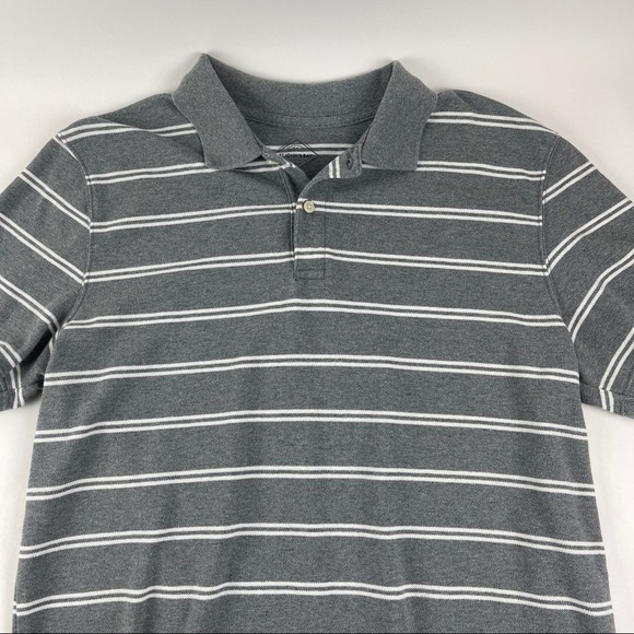 St Johns Bay Mens Legacy Polo Gray Striped Large - Picture 4 of 7